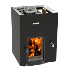 Дров'яна піч Harvia Linear 22 RS GreenFlame® (з вбудованим баком для води праворуч)