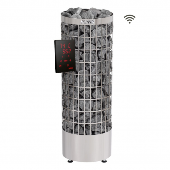 Електрична кам'янка Cilindro PC90XW WiFI Steel в сталевому кольорі