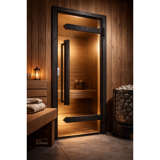 Двері для сауни Harvia Legend Bronze 7x19 Black Pine Frame